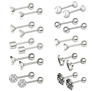 <span class=keywords><strong>Orecchini</strong></span> a Stella Quadrata con Zirconi, Anello per Piercing in <span class=keywords><strong>Acciaio</strong></span> <span class=keywords><strong>Chirurgico</strong></span> 316L, Gioielli per Cartilagine dell'Orecchio e Trago, Regalo per Matrimonio - Product Image 6
