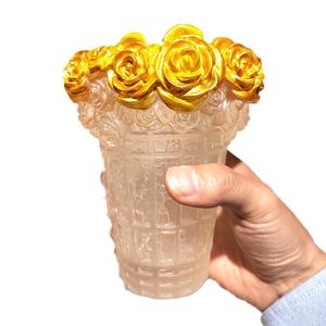 2025 एक टुकड़ा खिलने वाली संपत्ति क्रिस्टल वेज़ गोल्ड फूल क्लस्टर ग्लास सजावटी घर सजावट क्रिसमस आदर्श उपहार दोस्त परिवार - Product Image 2