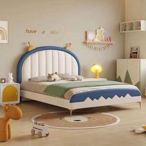 Lit pour garçon tendance, lit en bois massif de 1,2 m, lit de princesse pour fille, lit moderne, 1,5 m - Product Image 4