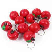 2026 Beste Aanbieding CRESTLINE Rode Appel PU Schuim Knuffel Sleutelhanger Aangepaste Logo Draagbare Stressbal voor Educatieve Promotionele Cadeaus