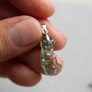 Wholesale Natural Green <strong>Moldavite</strong> Crystal Pendant <strong>Necklace</strong> Free Shaped with Certificate Other Crystal Crafts - Product Image 2
