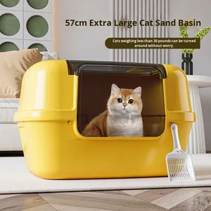 Caja de arena para gatos convertible extragrande al por mayor, semicerrada y completamente cerrada con pala recogedora - Product Image 4