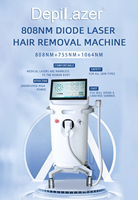 Machine d'épilation permanente professionnelle 808nm 755nm 1064nm, refroidissement par glace indolore, pour équipement de salon de beauté, brosse de nettoyage