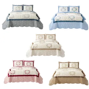 Embroidered Bedspread Coverlets Comfortable Comforter Sets Bedding Luxury Soft Bedspread Coverlets