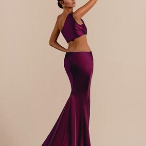 Nouvelle Arrivée Robe de Soirée Élégante et Modeste Personnalisée de Haute Qualité, Robe de Bal Sexy à Une Épaule et Taille Découpée, Robe Droite en Satin - Product Image 2