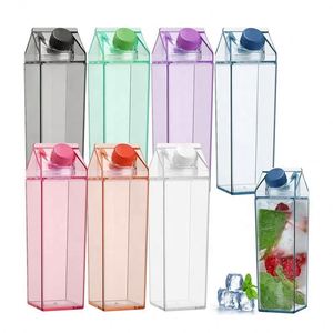Custom Colorful 17Oz 34Ozplastic <b>Carton</b> <b>Water</b> <b>Bottles</b> Leakproof Square Portable <b>Milk</b> Box for Outdoor Sports Travel Camping - Product Image 1