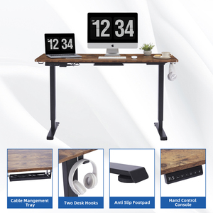 Sản Xuất Tùy Chỉnh Nâu Hai Động Cơ Bệnh Viện Ngồi Đứng Máy Tính Xách Tay Bảng Điện Chiều Cao Có Thể Điều Chỉnh Thang Máy Bàn Văn Phòng Cho Công Việc Nghiên Cứu - Product Image 3