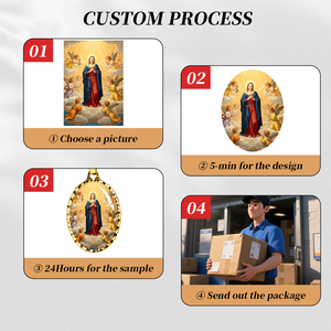 Giveluck giả định của Mary Mặt dây chuyền vòng cổ lấp lánh loạt vàng mạ thép không gỉ quyến rũ Mặt dây chuyền - Product Image 3