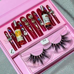 Derniers ongles et cils de luxe faits à la main Set de faux cils à presser Ninguen Perss Sur <span class=keywords><strong>Les</strong></span> Clous - Product Image 1