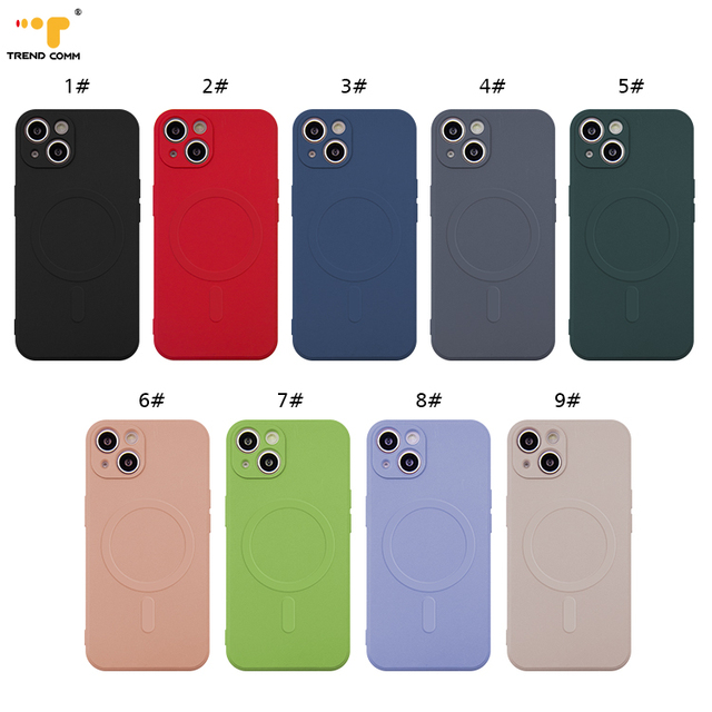 New Tpu Magnetic Suction Phone Case Inner Fiber Wireless Charging Silicone Phone Case for iphone 12 13 14