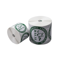 Étiquettes thermiques rondes personnalisées 2x2 50x50 autocollants de code-barres fortement adhésifs pour les rouleaux d'étiquettes thermiques de supermarché et d'emballage