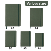 Tissu artisanal à sublimation écologique non daté pour étudiants Cuir de lin A4 A5 B6 Carnet de notes d'école à couverture rigide mince et personnalisé
