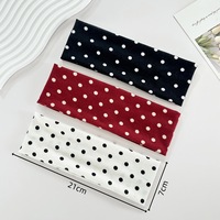 IFOND Bandeau élastique à pois pour le yoga, bandeau de maquillage absorbant la transpiration, accessoire capillaire pour le sport et le fitness pour femmes