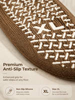 Chaussettes de sécurité antidérapantes Premium XL marron avec bande antidérapante pour les soins à domicile et le yoga
