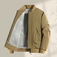 Veste pour homme avec logo personnalisé, élégante et décontractée, en coton épais et respirant, fermeture éclair, veste de pilote pour homme
