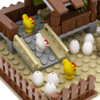 Ensemble de construction MOC de poulailler de ferme engageant, compatible avec les principales marques, avec 6 poussins et 6 œufs, personnalisable