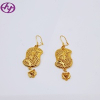 Ensemble de bijoux Hongyue plaqué or 24 carats avec pampilles irrégulières - Collier et boucles d'oreilles ethniques - Ensemble de mariée africain traditionnel
