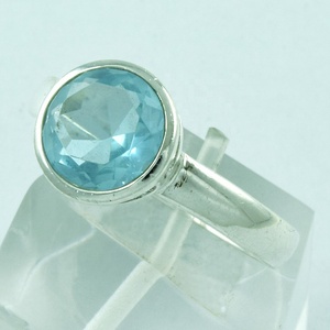 อัญมณีธรรมชาติสีฟ้าบุษราคัม925สเตอร์ลิงเงินคลาสสิกแหวนแต่งงานและงานเลี้ยงแฟชั่นเครื่องประดับผู้หญิงขายส่ง - Product Image 3