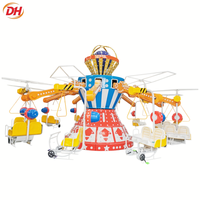 Attraction de centre commercial : Manège d'avion à commande manuelle pour enfants avec éclairage LED pour projet de divertissement intérieur