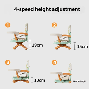 Chaise haute pour bébé portable à profil bas avec hauteur réglable, siège de <span class=keywords><strong>repas</strong></span> pliable pour tout-petit - Product Image 5