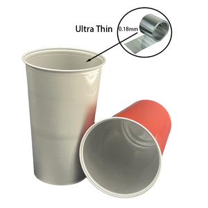 Custom <b>Reusable</b> <b>Mug</b> Disposable Party Beer Cola <b>Coffee</b> Cup Outdoor Recyclable 16Oz Cold Drink Aluminum Cups Without Thread - Product Image 2