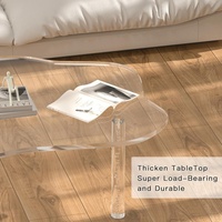 Table basse en acrylique en forme de nuage 39"x28"x16" Design cascade moderne transparent pour hôpital et salon Pieds solides en forme de bulle
