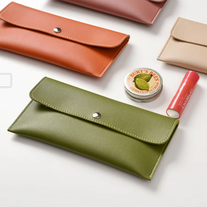 ELE QUEEN Trousse à crayons portable en cuir PU avec fermeture à boucle, étui à stylos fin 21x10x2.5cm, impression numérique pour l'école, le bureau et les cosmétiques - Product Image 2