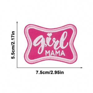 แผ่นปักลายรีดติดเสื้อผ้า หมวก กระเป๋า ลายแม่ลูก สีชมพู สำหรับตกแต่ง - Product Image 6