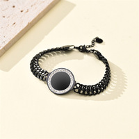 Bracelet en acier inoxydable Resoul Chunky avec zircone cubique, bijou de luxe pour femme, idéal au quotidien