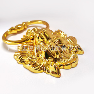 Boucle décorative tête de lion pour canapé, poignée de meuble en plastique doré avec anneau, design traditionnel, durable - Product Image 2