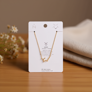 Collana con Ciondolo Zodiacale Ariete in Acciaio Inossidabile, Tono Oro, Moda, 21 Marzo 19 Aprile - Product Image 2