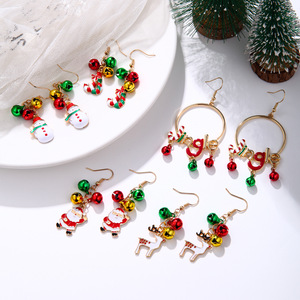 Pendientes Navideños de Aleación con Diseño Creativo y Exquisito de Campana, Reno y Galleta de Jengibre, Populares para Exportación {Pendientes para <span class=keywords><strong>Mujer</strong></span>} - Product Image 2