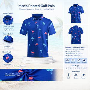 Chemise de golf à manches courtes respirante et à séchage rapide avec motif Argyle d'été, protection solaire, personnalisable avec logo brodé - Product Image 2