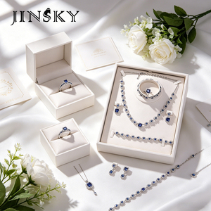 JINSKY PU Vertical Jewelry Display Stand Set Multi-purpose Jewelry Tray Organizer Combined Storage <b>Rack</b> for Rings Bangles - Product Image 4