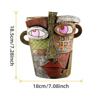 Abstrakte Harz Handwerk Picasso Blumentopf Kunst Schönheit Blumenvase dekorative Farbe Gesicht Pflanzen topf für Haus dekor Home Decoration