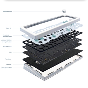 Kit de clavier mécanique personnalisé <span class=keywords><strong>GMK67</strong></span>, clavier à structure Gasket, rétroéclairage RVB, sans fil BT 2.4G, échangeable à chaud, 3 modes - Product Image 6