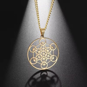 Collar de Acero Inoxidable 2026 con Sello de Ángel Arcángel Metatrón <span class=keywords><strong>para</strong></span> Hombre, Geométrico, Los Secretos de los Cabalistas, Joyería del Jardín de Salomón - Product Image 4