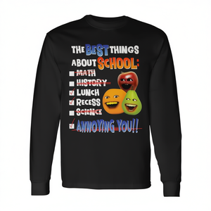 Las mejores cosas de la escuela, matemáticas, historia, almuerzo, descanso, camiseta de manga larga - Product Image 2