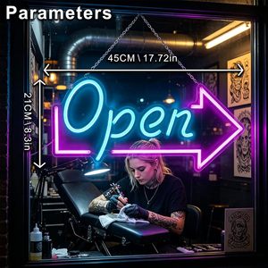 Open Letreros Neon LED indoor hanging ambient light shop <b>sign</b> wall decoration light entrance indicator light luminous <b>sign</b> 5V12V - Product Image 5