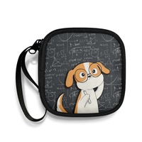 Sac de rangement pour accessoires électroniques avec imprimé chien de dessin animé, pochette portable pour câbles, écouteurs et chargeurs