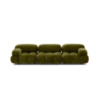 Canapé-Lit Sectionnel Modulaire de Luxe pour Salon, Fauteuil Inclinable Capitonne en Tissu Bouclé Teddy ou Velours, Couleur Personnalisée - Design Mario Bellini