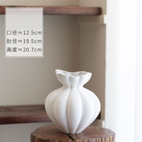 MSH Vase en céramique citrouille noir et blanc fait à la main Articles décoratifs pour les séjours chez l'habitant