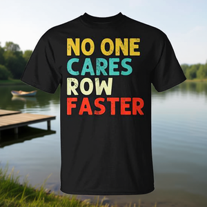 Camiseta No One Cares Row Faster con diseño retro de remo, talla unisex para adultos - Product Image 3
