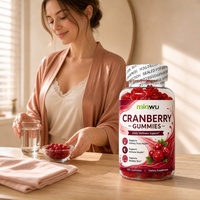 Gummies naturelles à la canneberge pour la santé féminine, détoxifiantes pour les voies urinaires et la vessie, antioxydantes, sans sucre, véganes, sans gluten, pour adultes