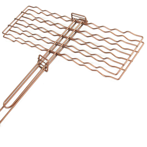 Panier de cuisson Kamado en acier inoxydable robuste et personnalisé pour <span class=keywords><strong>barbecue</strong></span> extérieur, idéal pour saucisses, avec clip en maille antiadhésive et poignée - Product Image 3