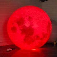 Modèle de lune gonflable géant RGB de 3 m, imprimé sur mesure, sphère planétaire gonflable pour centre commercial, exposition de festival, événement thématique