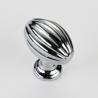 Bouton de meuble ovale cannelé vintage en alliage de zinc, à trou unique, multi-finitions, pour porte d'armoire et tiroir