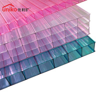 Plaque de polycarbonate alvéolaire 100% vierge, anti-UV, résistante aux chocs, transparente, pour couverture de serre