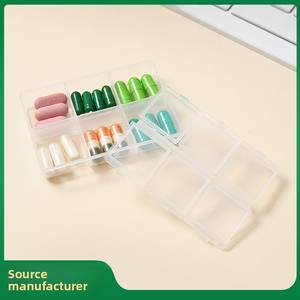 Scatola portaoggetti a 6 scomparti, grande e piccola, <span class=keywords><strong>trasparente</strong></span>, con strass, semplice, lunga, in plastica <span class=keywords><strong>trasparente</strong></span>, per la distribuzione di medicinali - Product Image 2