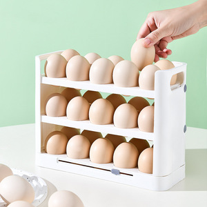 Egg Storage Box Flip Top Food Grade Refrigerator Side Door Rack Holder Kitchen Portable Egg Container - Product Image 3